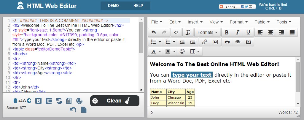 text editor screenshot