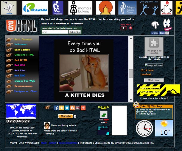 the ugliest website on the internet bad html