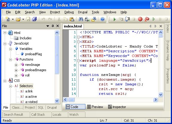 Codelobster Php Edition A Free Php Ide