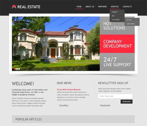 Free Real Estate Website Template 