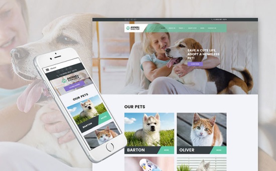 animal shelter website, try out this Joomla