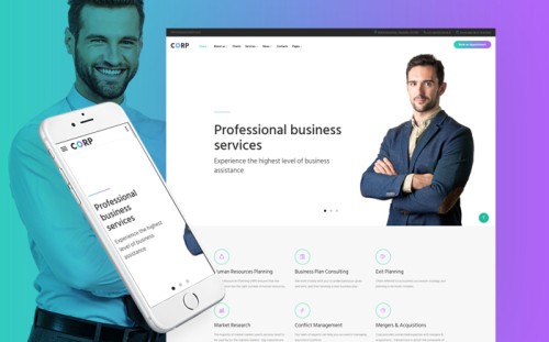 Corp - Consulting Firm Responsive Multipage Website Template
