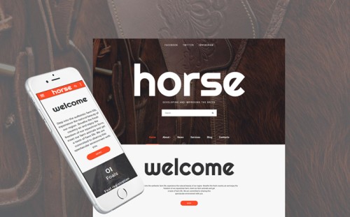 Horse - Horse Farm Animals Website Template
