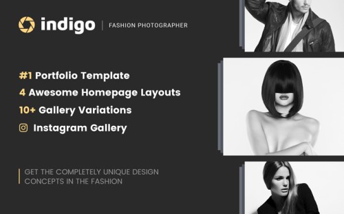 Indigo - Fashion Photographer Responsive Multipage Website Template

