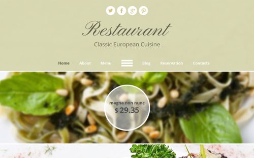 Free HTML5 Theme for Restaurant Site 
