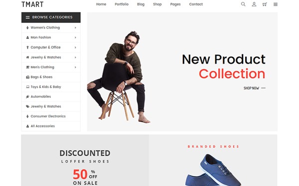 Tmart - Minimal eCommerce Website Template