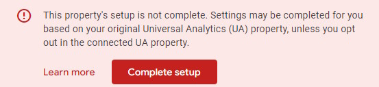 google analytics complete property setup ga4