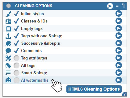 remove ai watermarks from HTML