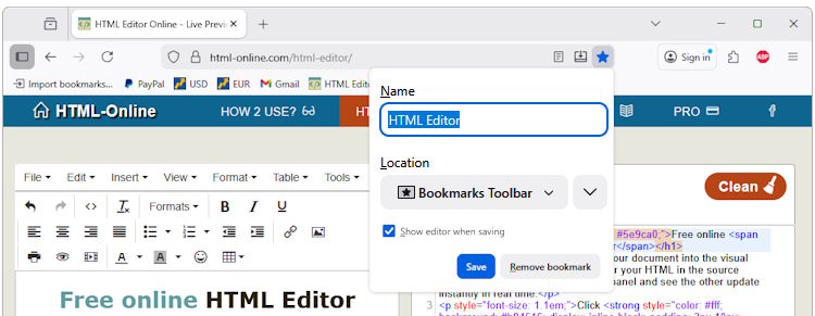 bookmarking site in Mozilla Firefox