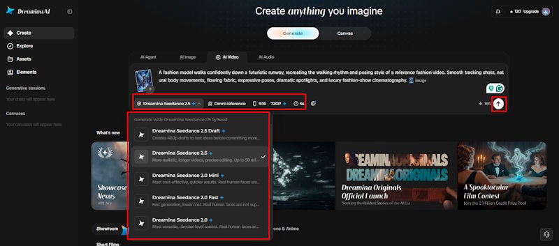 click generate video